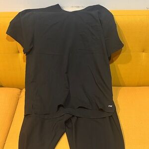 Grey’s anatomy size large jogger black scrub set